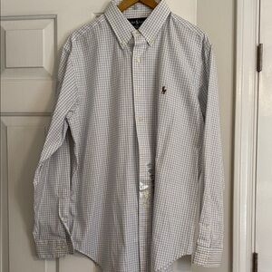 NWT - Ralph Lauren White and Blue Checkered Shirt